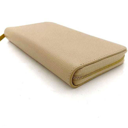 Celine round long wallet beige 10B55 3BEL 03ND large zip leather grain  ladies