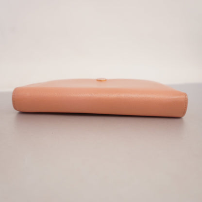ChanelAuth  Coco Button Gold Hardware Women's Leather Long Wallet [bi-fold] Pink