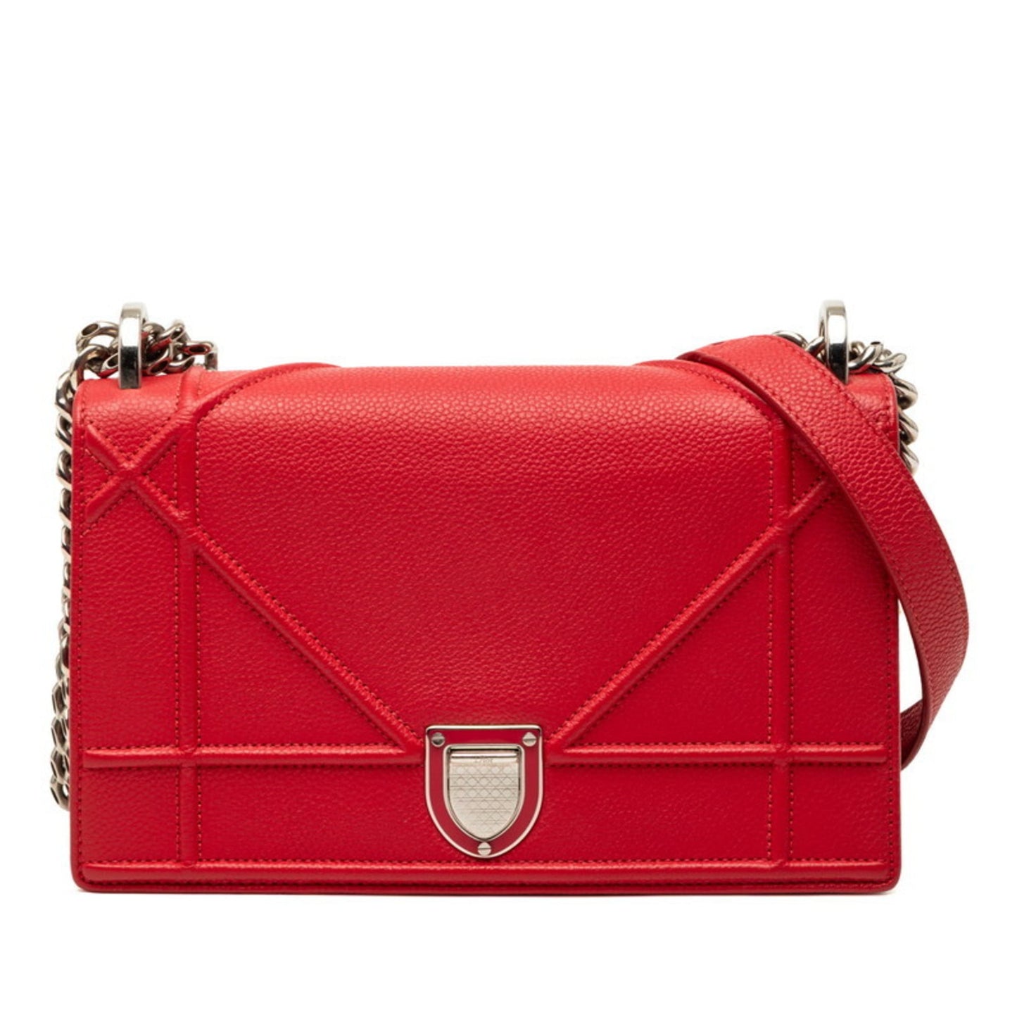 Christian Dior Red Color Leather Shoulder Bag ()