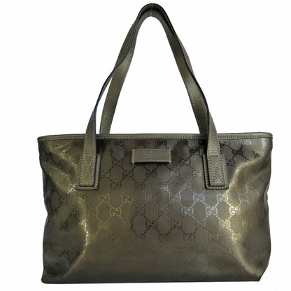 Gucci Khaki Metallic Pvc Leather Shoulder Bag Tote Bag ()