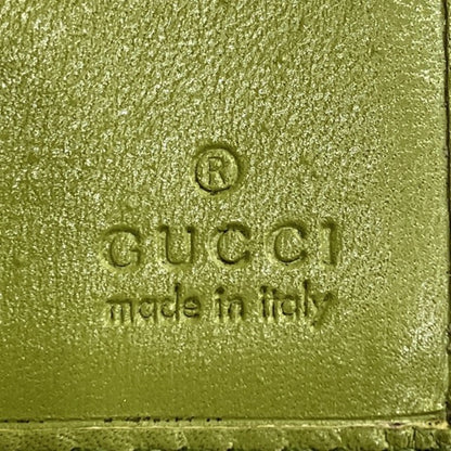 Gucci Beige Green Leather Pvc Wallet (Tri-Fold)