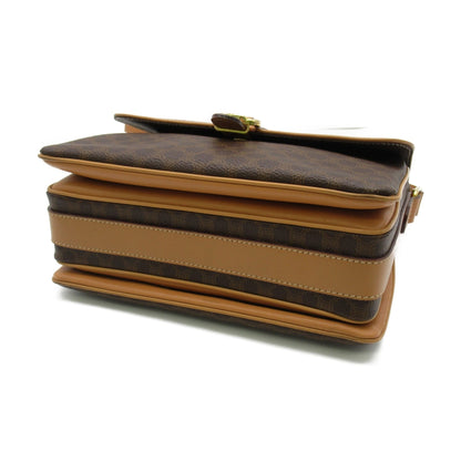 Celine Shoulder Bag Brown PVC coated canvas