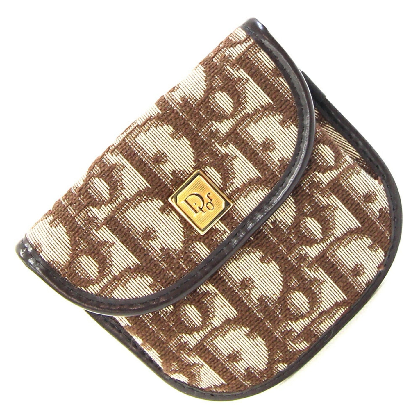 Christian Dior Trotter Brown Canvas Leather Coin Purse/Coin Case ()