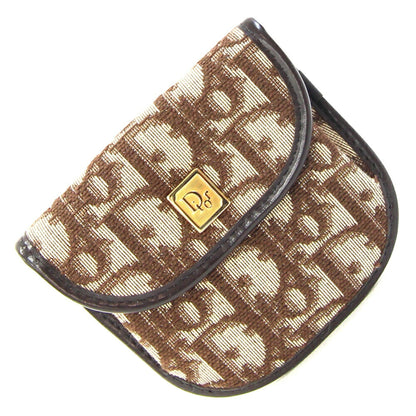 Christian Dior Trotter Brown Canvas Leather Coin Purse/Coin Case ()