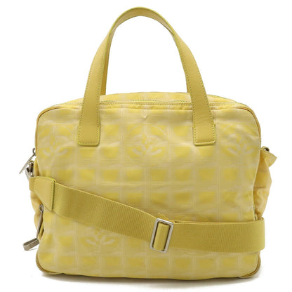 Chanel New Line HandBag Shoulder Bag Jacquard Canvas Yellow A15973