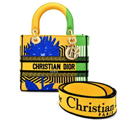 Christian Dior Multi-Color Yellow Canvas Handbag ()