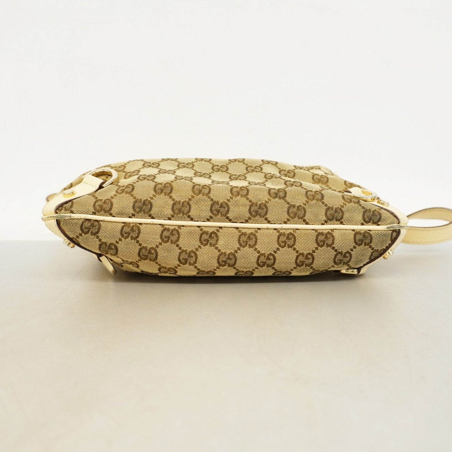 Gucci Brown White Canvas Shoulder Bag