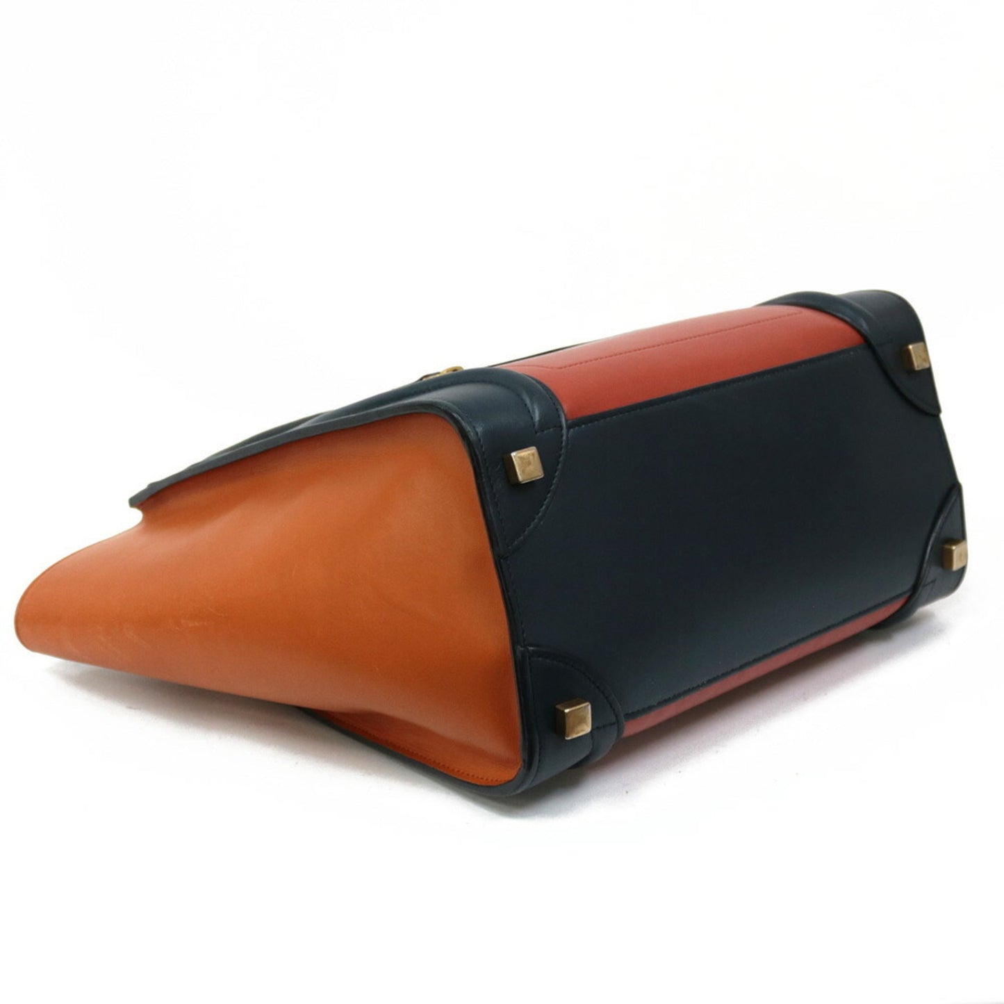 Celine Handbag Luggage Micro Shopper Multicolor Orange Ladies