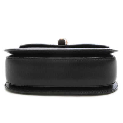 Gucci Classic Bamboo Top Handle Bag 2Way Shoulder Leather Black 409398