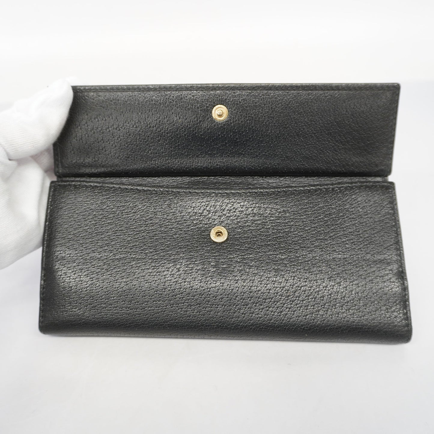 Gucci bi-fold long wallet 170370 leather black Unisex