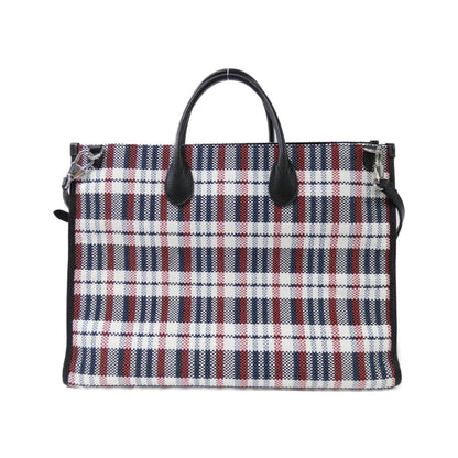 Gucci Black Blue Red Color White Raffia Nylon Handbag
