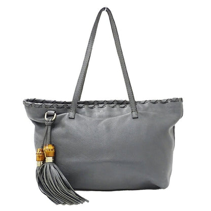 GUCCI Bag Ladies Bamboo Tote Leather Gray 354665