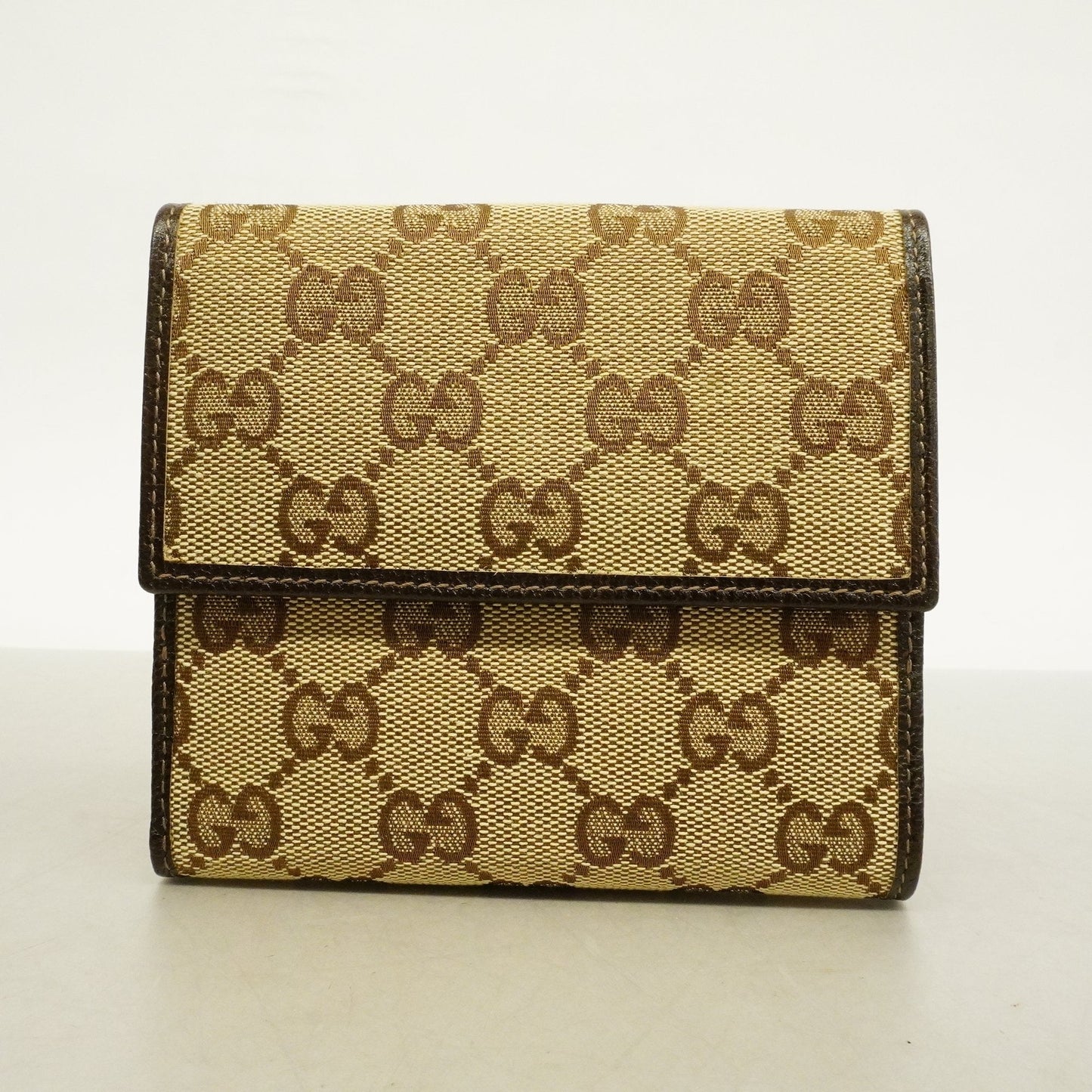 Gucci Bi-fold Wallet 141411 Women's GG Canvas Beige,Brown