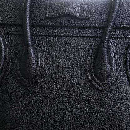 Celine Leather Luggage Nano Shopper Handbag Black Ladies