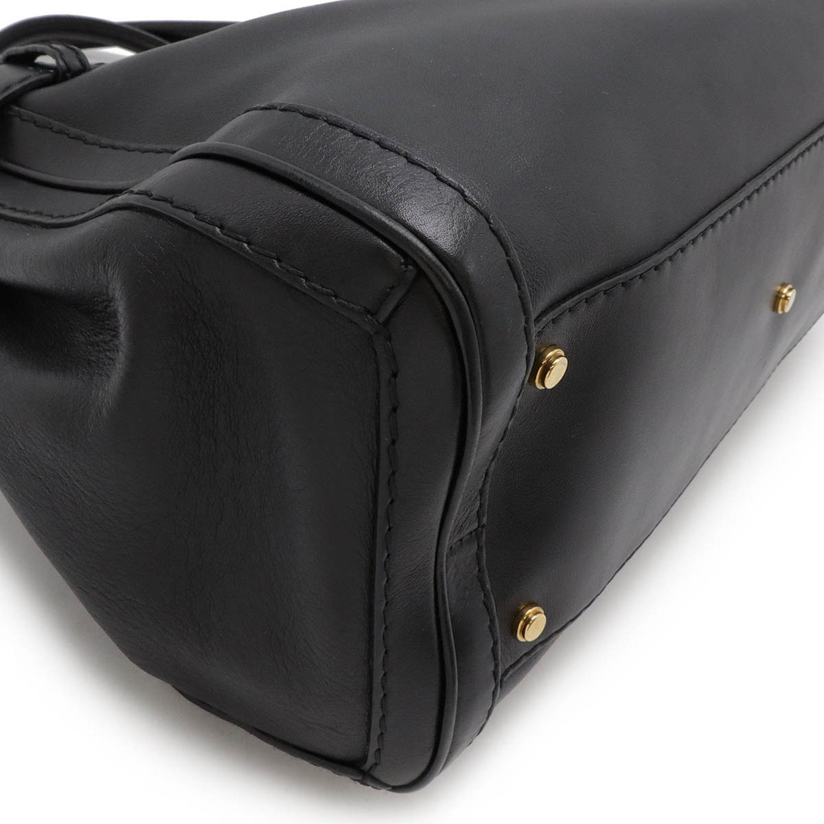 Gucci Black Leather Handbag Tote Bag