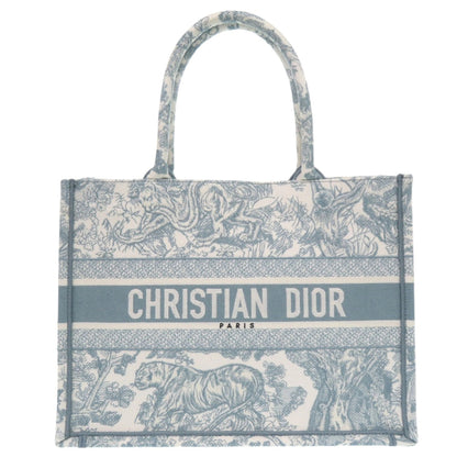 Christian Dior Light Blue White Cotton Tote Bag ()