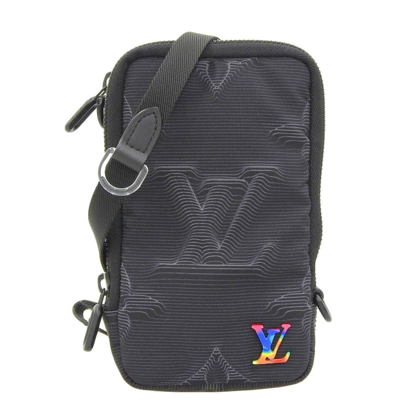 Louis Vuitton 3D Monogram Double Phone Pouch Rainbow Shoulder Black M80141