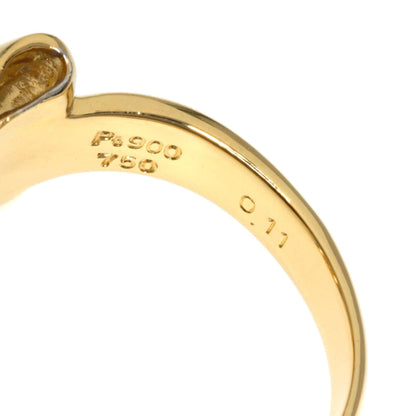 Celine Ribbon Motif Diamond Ring Platinum PT900 K18YG Ladies