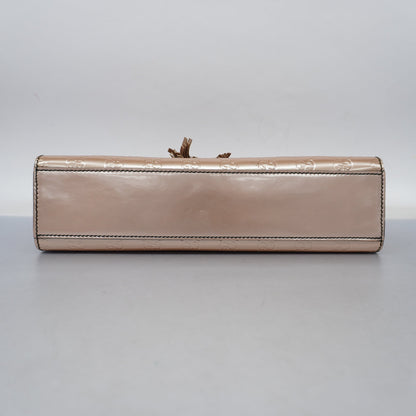 GUCCI  Horsebit Shoulder Bag Emily Enamel 295402 Women's Shoulder Bag Pink