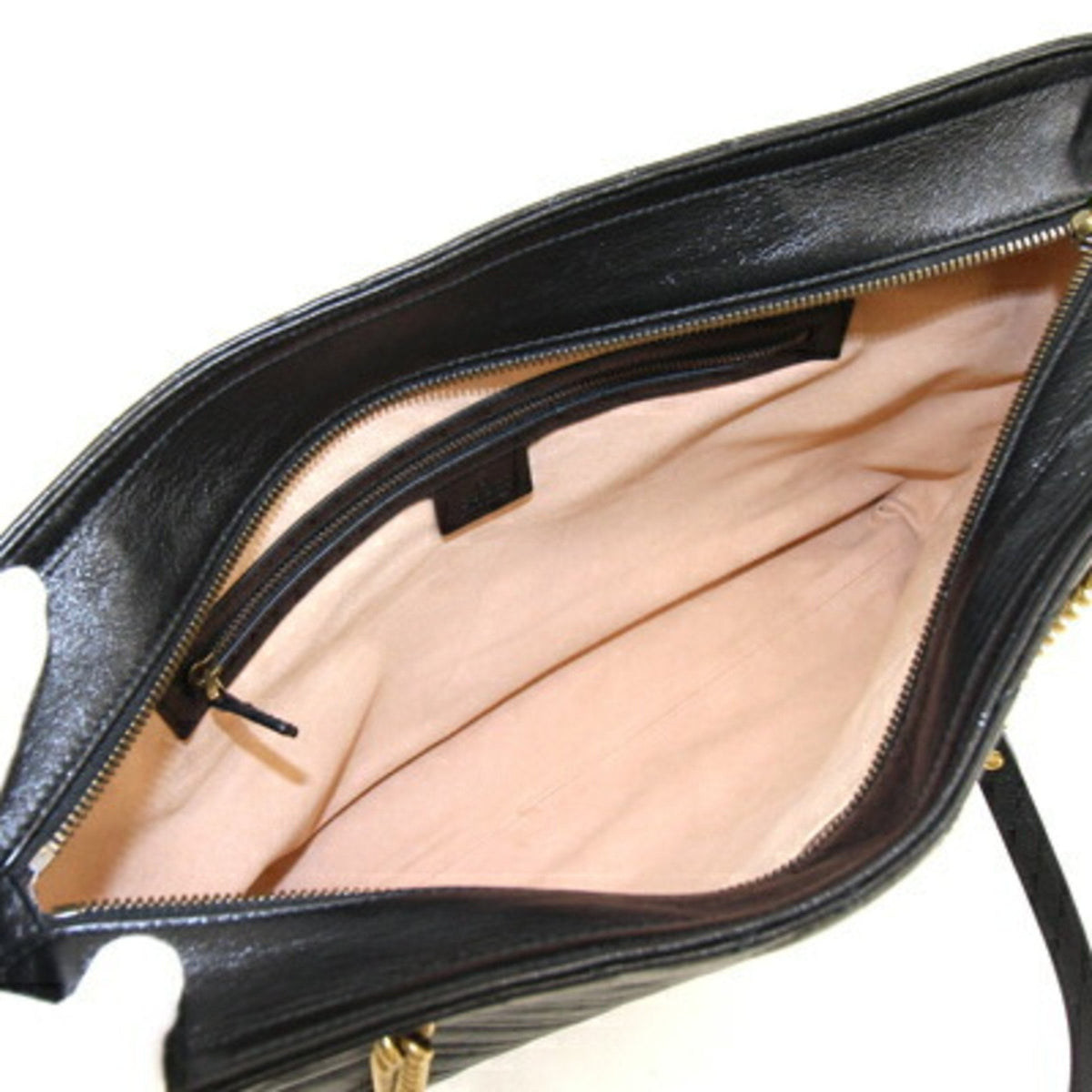 Gucci Tote Bag GG Marmont 524578 Black Leather Ladies Chain GUCCI