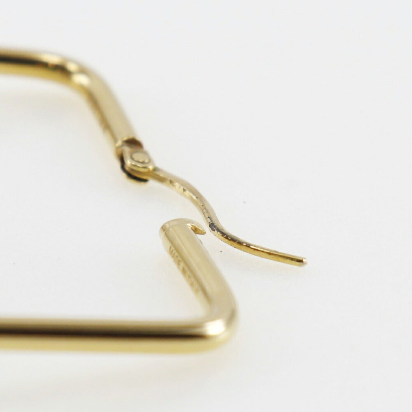 Celine square hoop earrings gold plated x fake pearl made in Italy ladies