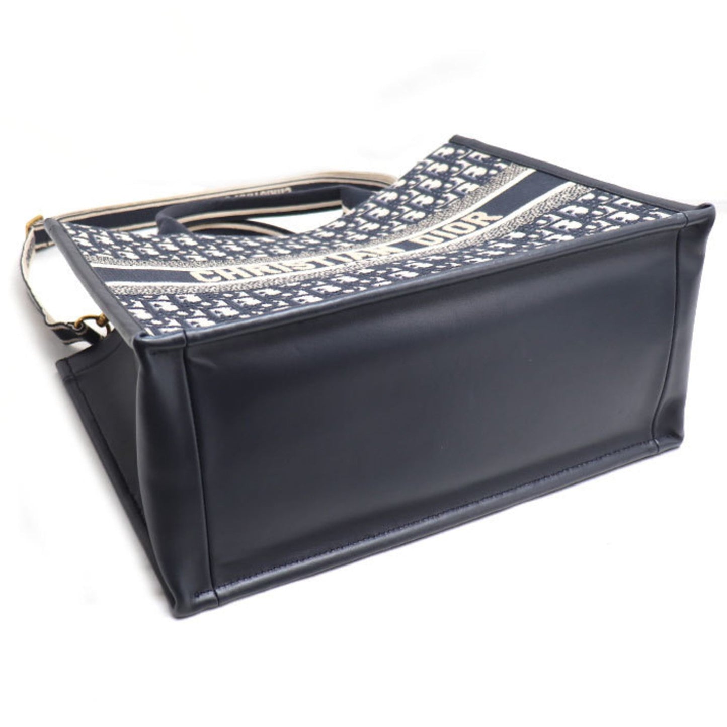 Christian Dior Navy Cotton Leather Tote Bag ()