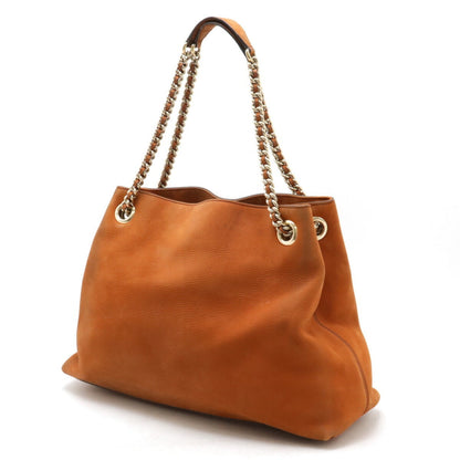 Gucci Brown Orange Leather Shoulder Bag Tote Bag