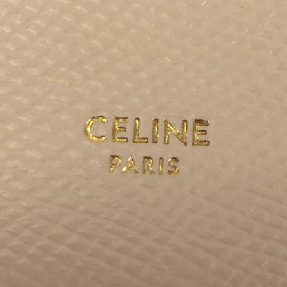 Celine Long Wallet Large Strap Bicolor Calfskin Beige Ladies Celine