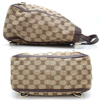 Gucci Beige Brown Gg Canvas Leather Tote Bag