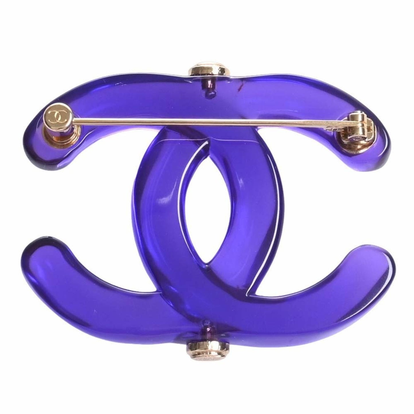 CHANEL Cocomark Brooch Purple Ladies