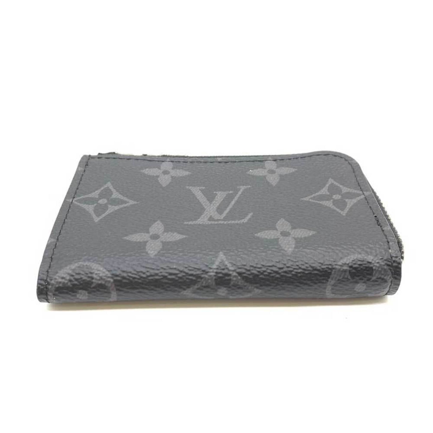 LOUIS VUITTON Wallet Porte Monedeur Black x Gray Coin Case Purse L-shaped Men's Monogram Eclipse PVC Leather M63536 LOUISVUITTON