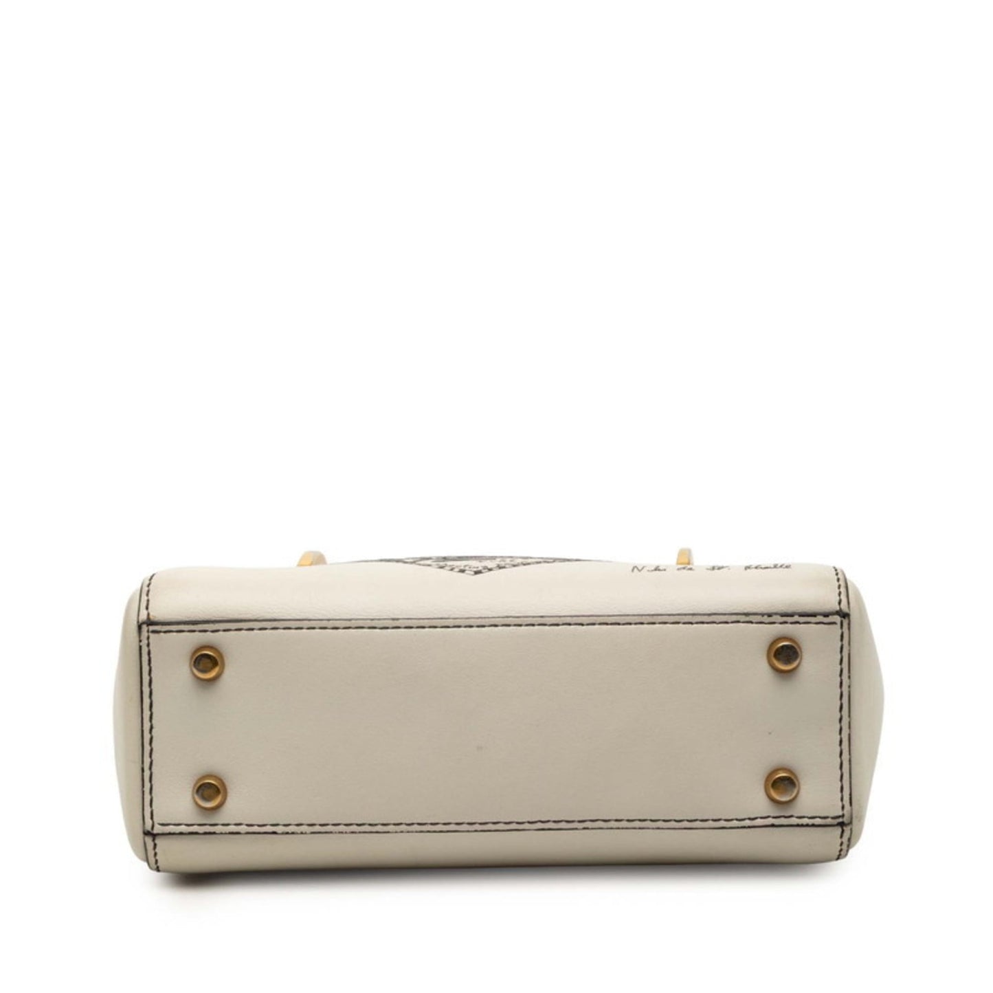 Christian Dior Off-White Leather Handbag Shoulder Bag ()