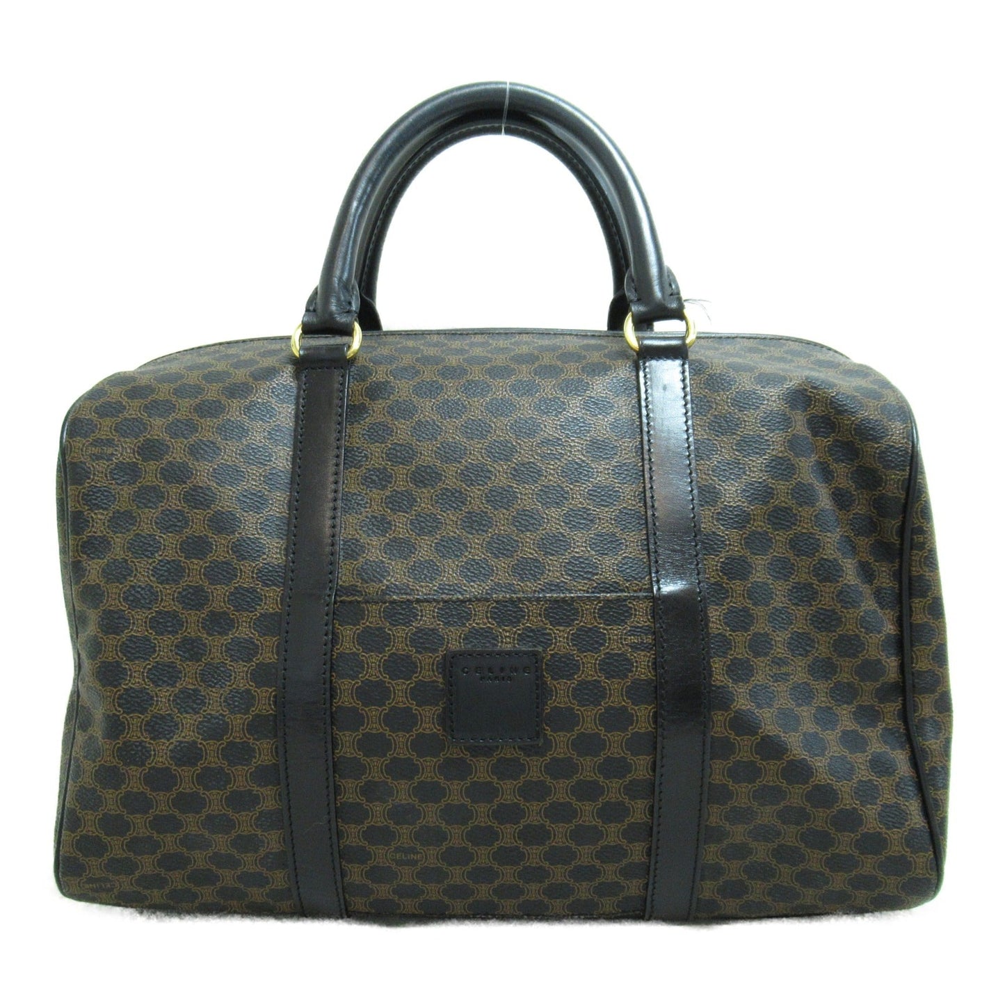 Celine Boston bag Black Brown PVC coated canvas