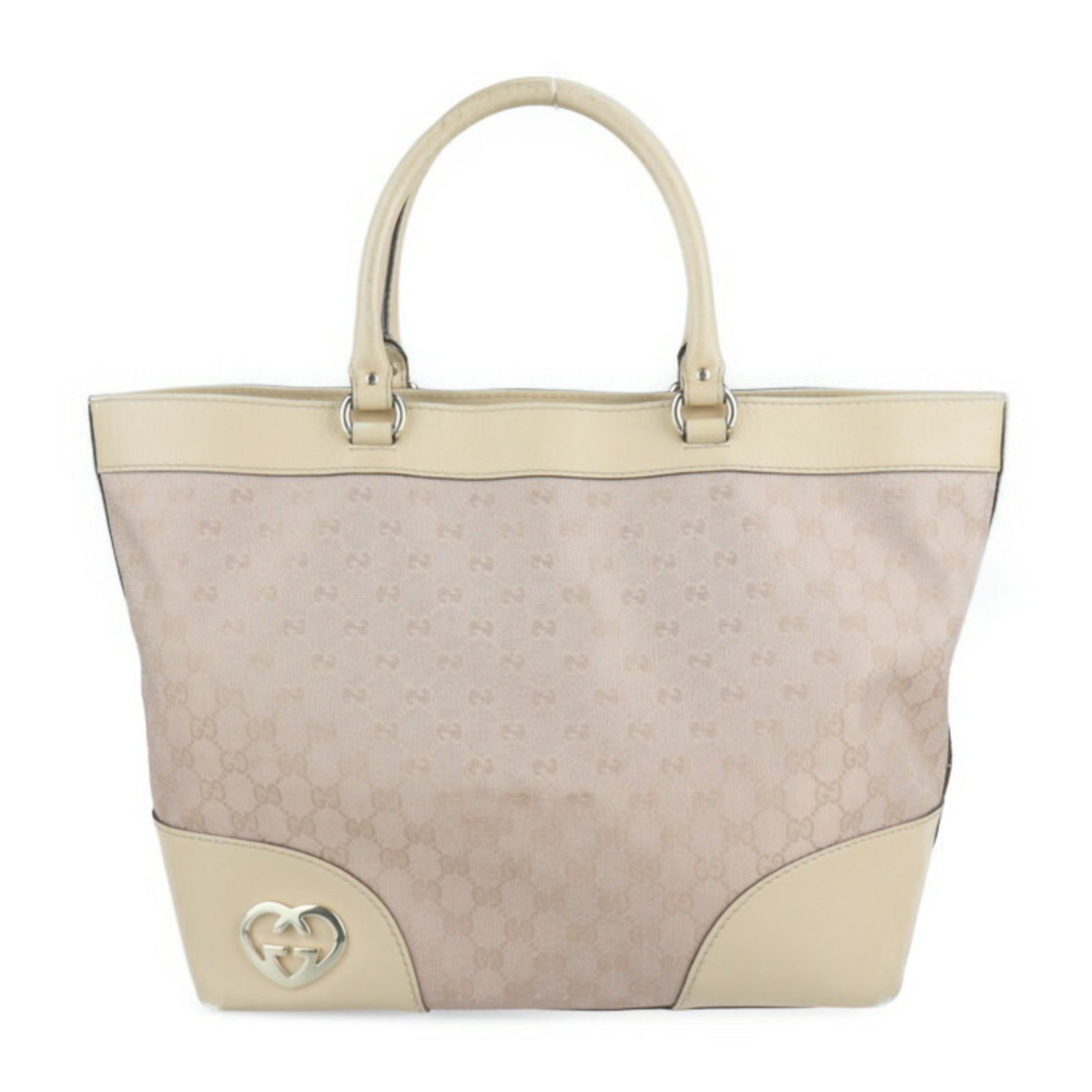Gucci Gg Canvas Beige Pink Gg Canvas Leather Handbag ()