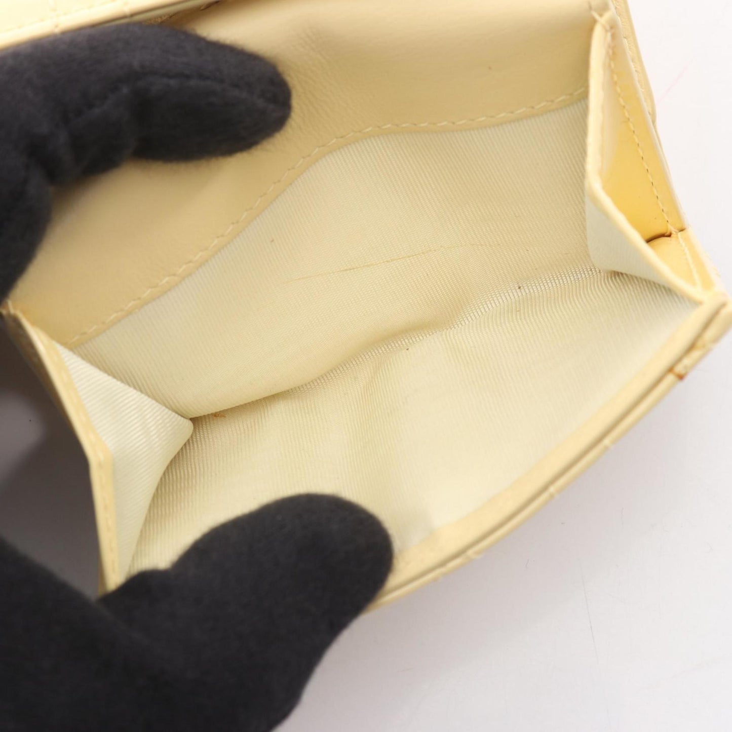 Christian Dior Yellow Patent Leather Wallet (Tri-Fold) ()