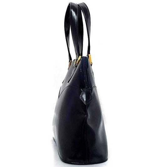 Yves Saint Laurent handBag navy gold leather GP  YSL charm