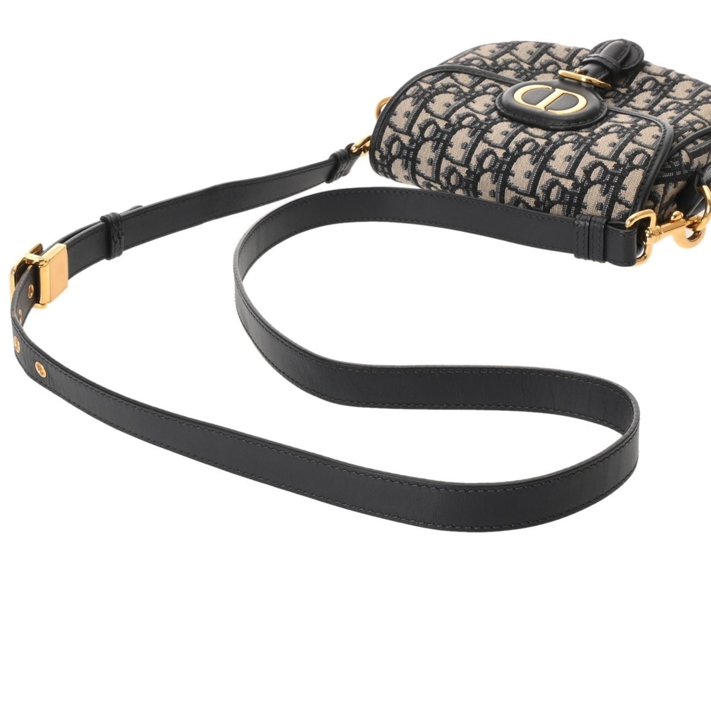 Christian Dior Navy Jacquard Shoulder Bag ()