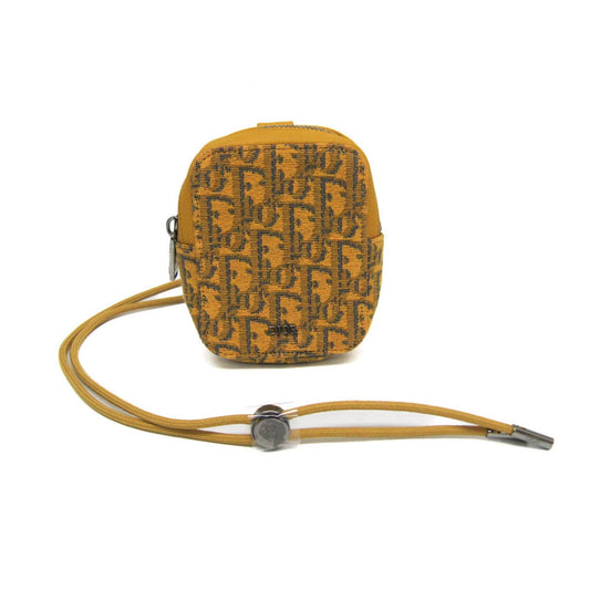 Christian Dior Yellow Leather Jacquard Pouch Shoulder Bag ()