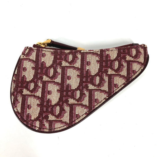 Christian Dior Wine Canvas Leather Coin Purse/Coin Case ()