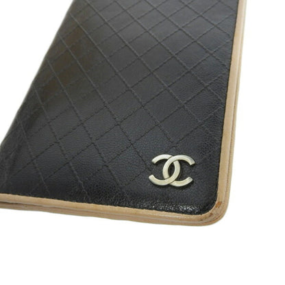 Chanel Leather Cocomark Notebook Cover Black Ladies