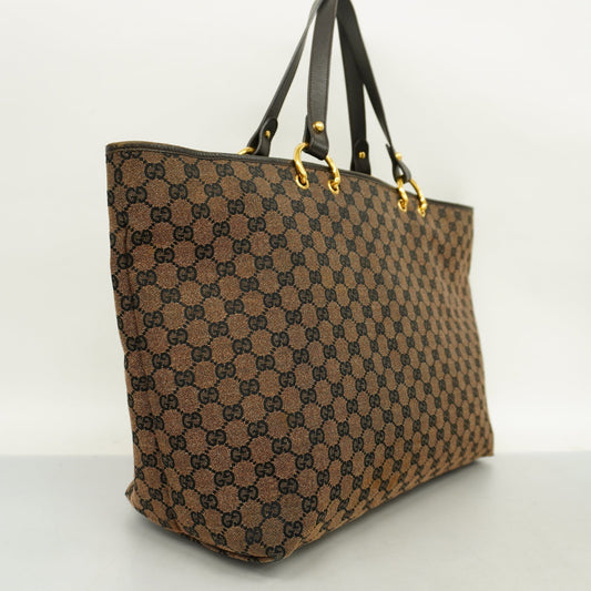 GUCCIAuth  GG Canvas 130736 Women's GG Canvas Tote Bag Brown