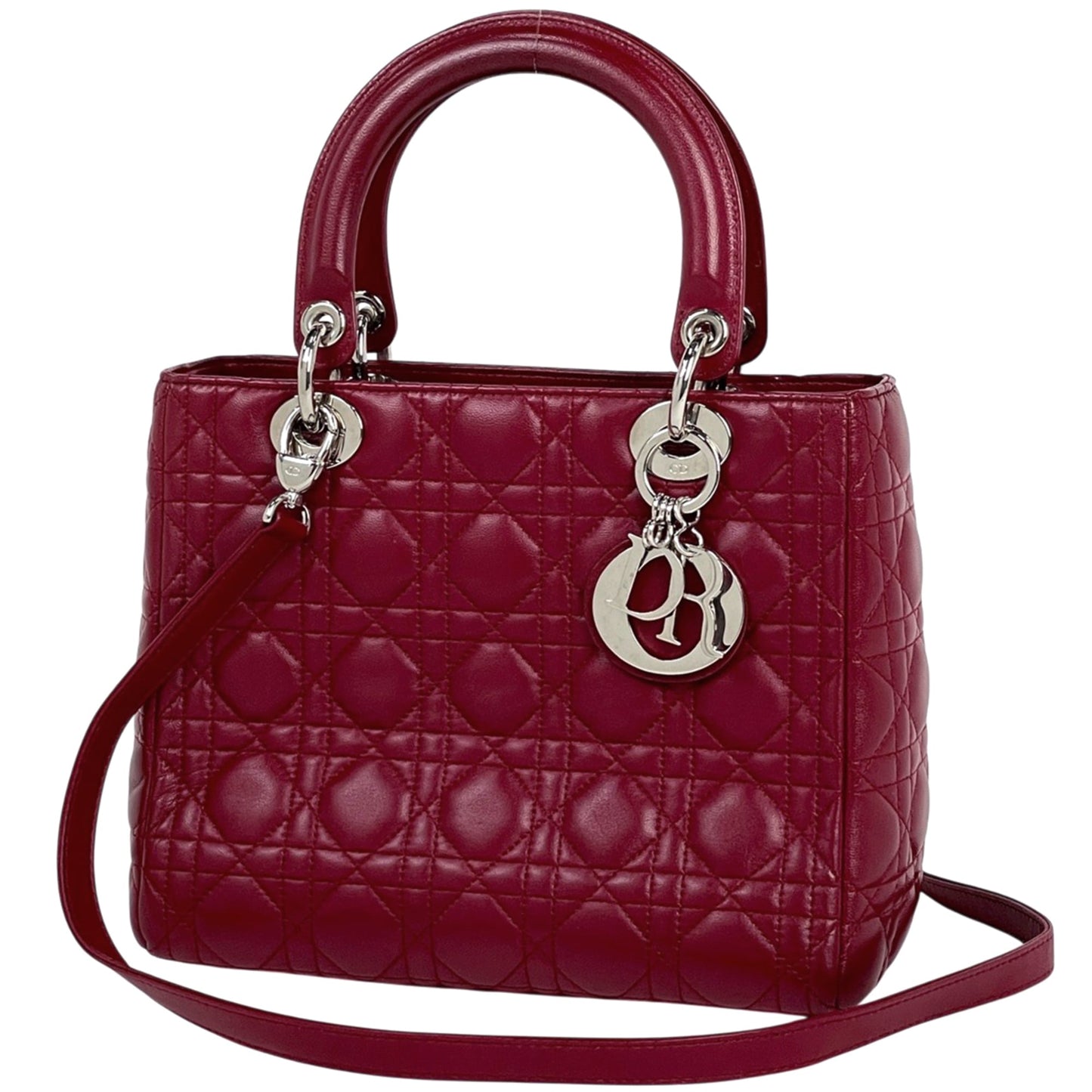 Christian Dior Red Color Leather Handbag Shoulder Bag ()