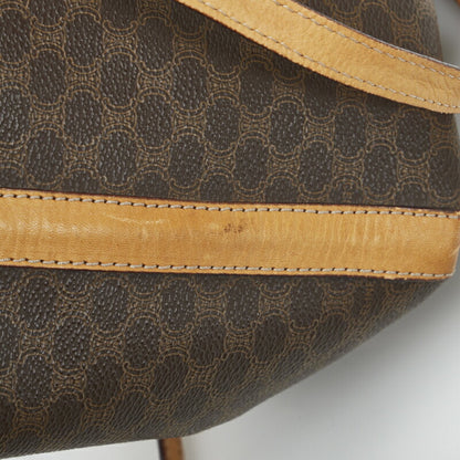 Celine Macadam Shoulder Bag Brown Beige PVC Leather Ladies