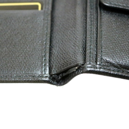CHANEL bi-fold wallet Coco Button Mark CC Leather Black Women's Men's