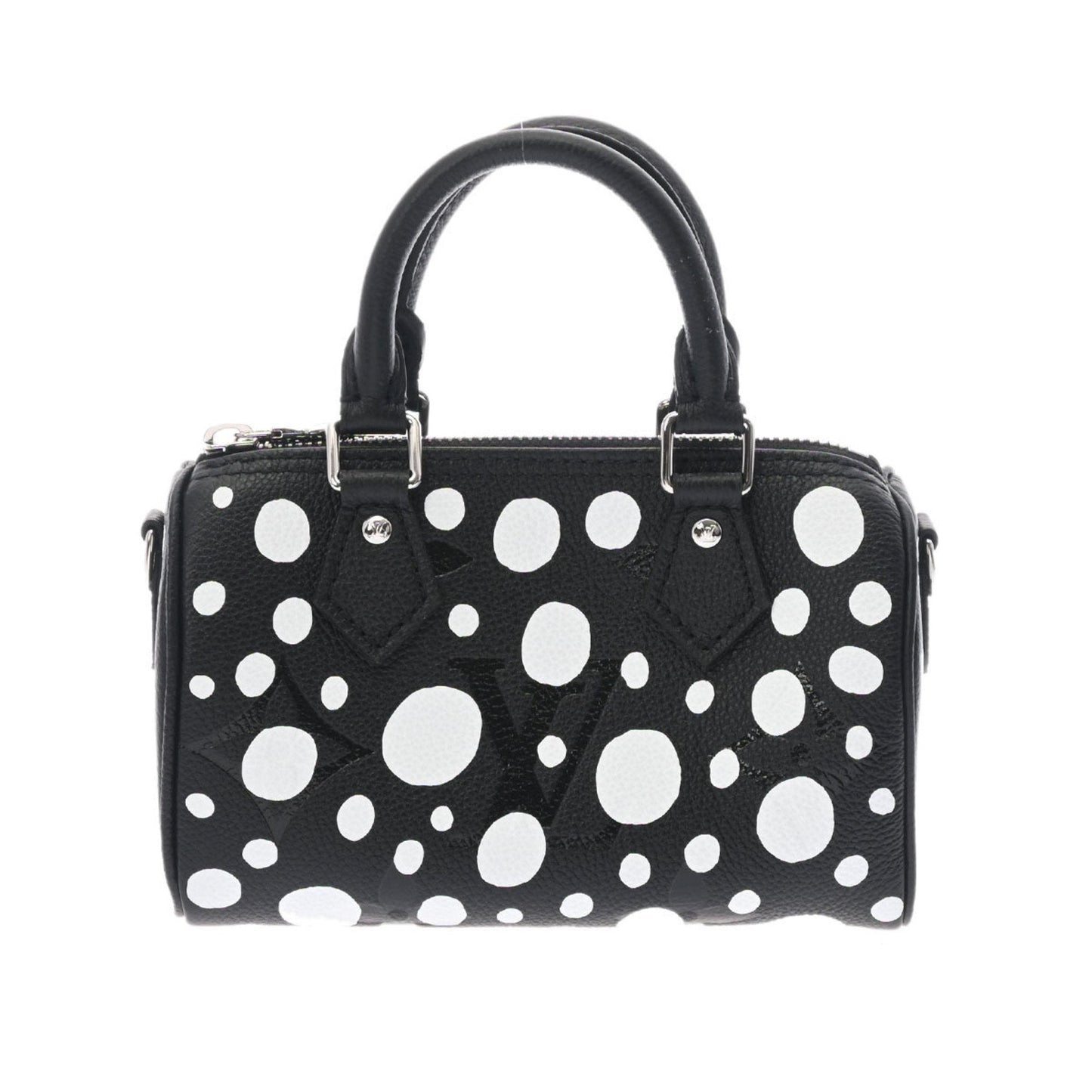 LOUIS VUITTON Monogram Nano Speedy Yayoi Kusama Collaboration Black White M81456 Women's Implant [Dot] Shoulder Bag