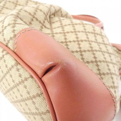 Gucci Beige Pink Canvas Leather Handbag Shoulder Bag