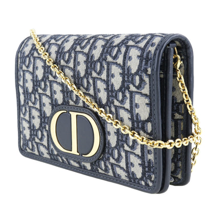 Christian Dior Navy Canvas Leather Shoulder Bag ()