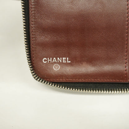 ChanelAuth  Matelasse Silver Metal Fittings Women's Lambskin Long Wallet