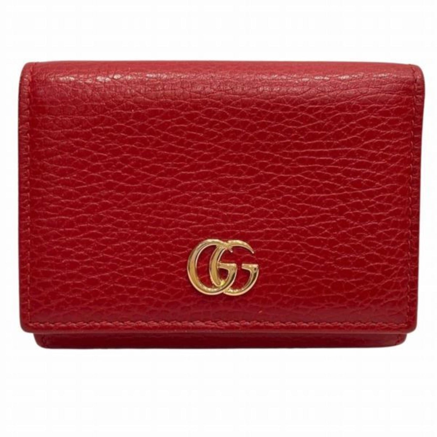 Gucci Red Color Leather Wallet (Tri-Fold) ()