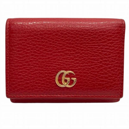 Gucci Red Color Leather Wallet (Tri-Fold) ()